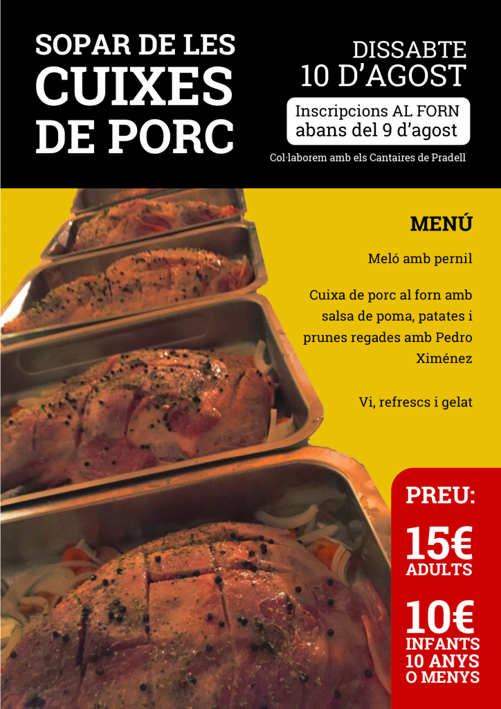 Cartell sopar cuixes porc 2019