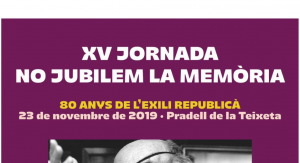 Banner XV Jornada No Jubilem La Memòria