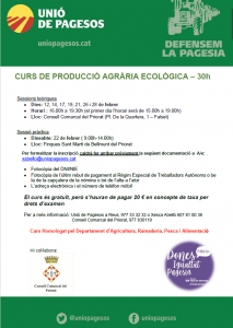 cartell curs producció agrària ecològica