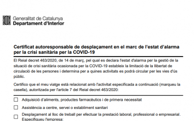 Certificat autoresponsable de desplaçament